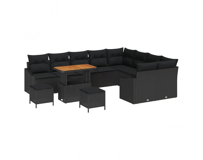Sonata H Градински Софа Комплект 12 pcs Черно 90 x 55 x 71 cm
