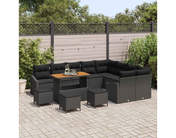 Sonata H Градински Софа Комплект 13 pcs Черно 110 x 55 x 71 см