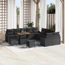 Sonata H Градински Софа Комплект 13 pcs Черно 100 x 100 x 71 cm - Canapele și bănci de grădină