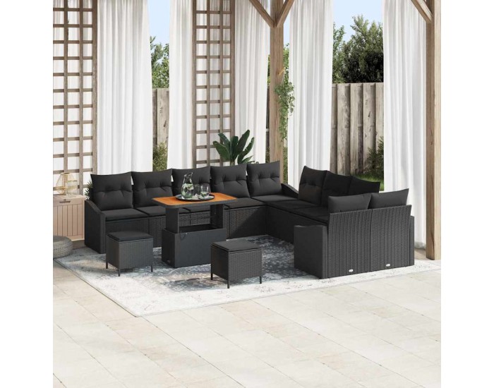 Sonata H Градински Софа Комплект 13 pcs Черно 100 x 100 x 71 cm
