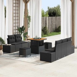 Sonata H Градински Софа Комплект 8 pcs Черно 80 x 80 x 71 cm - Canapele și bănci de grădină