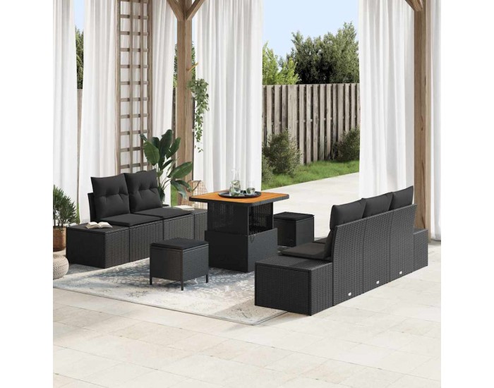Sonata H Градински Софа Комплект 8 pcs Черно 80 x 80 x 71 cm