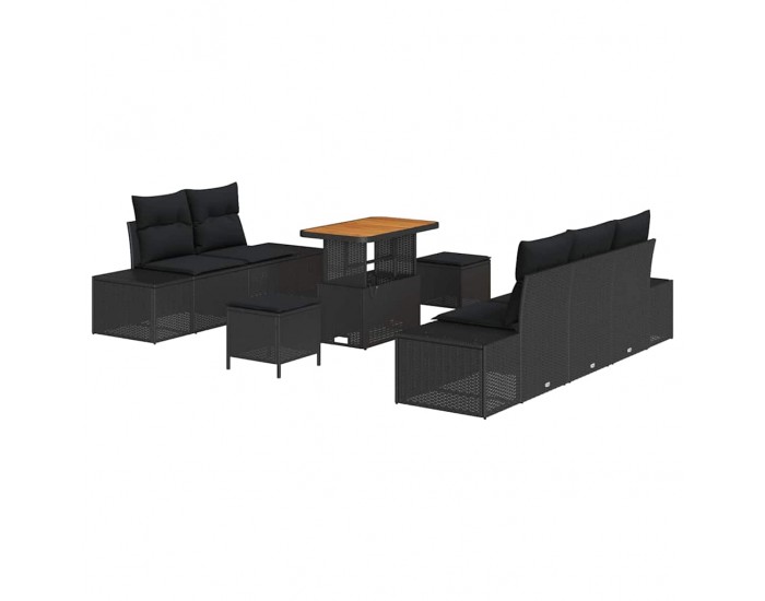 Sonata H Градински Софа Комплект 8 pcs Черно 90 x 55 x 71 cm