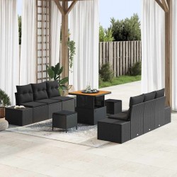 Sonata H Градински Софа Комплект 9 pcs Черно 80 x 80 x 71 cm - Canapele și bănci de grădină