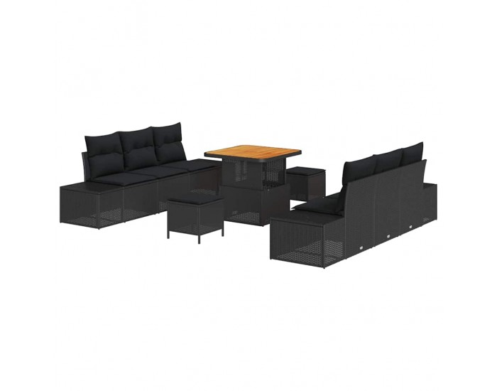 Sonata H Градински Софа Комплект 9 pcs Черно 80 x 80 x 71 cm