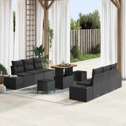 Sonata H Градински Софа Комплект 9 pcs Черно 90 x 55 x 71 cm - Canapele și bănci de grădină