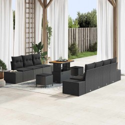 Sonata H Градински Софа Комплект 10 pcs Черно 90 x 55 x 71 cm - Canapele și bănci de grădină