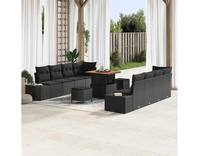 Sonata H Градински Софа Комплект 11 pcs Черно 80 x 80 x 71 cm
