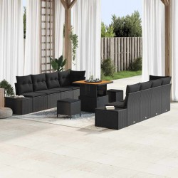 Sonata H Градински Софа Комплект 11 pcs Черно 80 x 80 x 71 cm - Canapele și bănci de grădină
