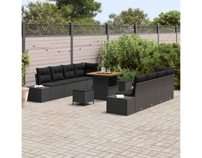 Sonata H Градински Софа Комплект 11 pcs Черно 80 x 80 x 71 cm