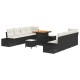 Sonata Set de canapele pentru grădină Negru Rattan poli