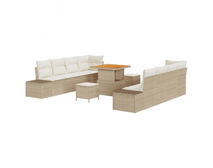 Sonata H Градински Софа Комплект 11 pcs Бежов и кремав 80 x 80 x 71 cm