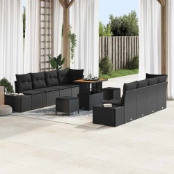 Sonata H Градински Софа Комплект 11 pcs Черно 90 x 55 x 71 cm - Canapele și bănci de grădină