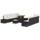 Sonata Set de canapele pentru grădină Negru Rattan poli