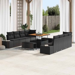 Sonata H Градински Софа Комплект 11 pcs Черно 100 x 100 x 71 cm - Canapele și bănci de grădină