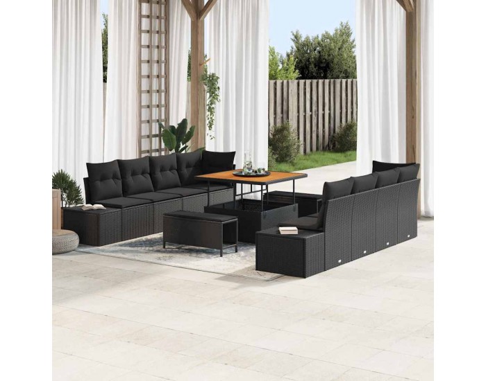 Sonata H Градински Софа Комплект 11 pcs Черно 100 x 100 x 71 cm