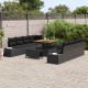 Sonata Set de canapele pentru grădină Negru Rattan poli
