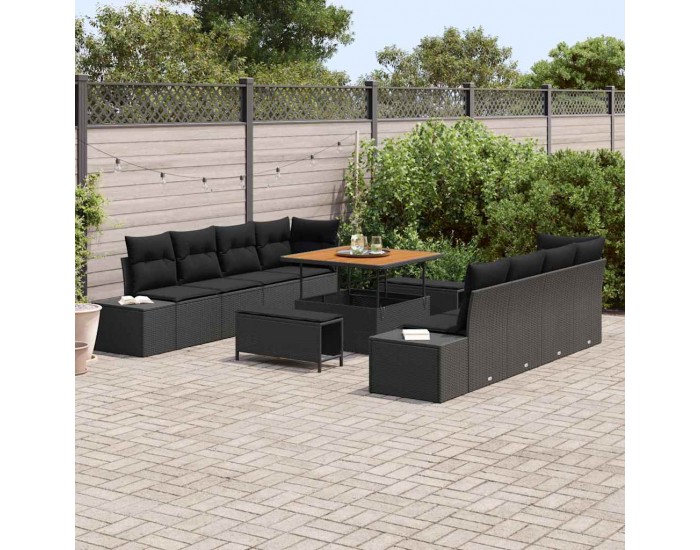 Sonata H Градински Софа Комплект 11 pcs Черно 100 x 100 x 71 cm