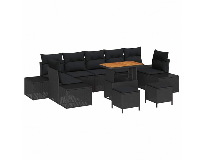 Sonata H Градински Софа Комплект 10 pcs Черно 90 x 55 x 71 cm
