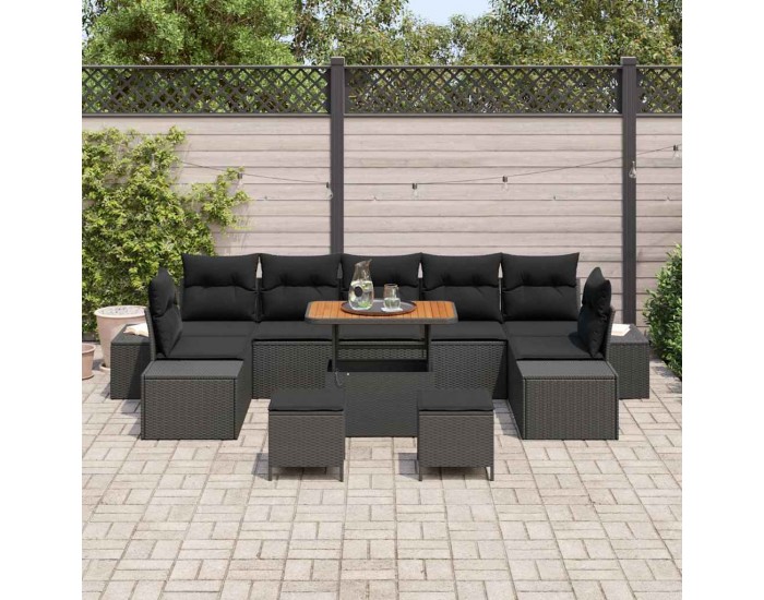 Sonata H Градински Софа Комплект 10 pcs Черно 90 x 55 x 71 cm