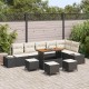 Sonata H Градински Софа Комплект 9 pcs Черен и кремав 110 x 55 x 71 см