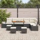 Sonata H Градински Софа Комплект 9 pcs Черен и кремав 110 x 55 x 71 см