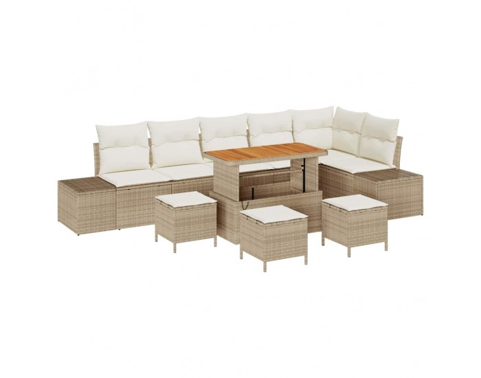 Sonata H Градински Софа Комплект 9 pcs Бежов и кремав 110 x 55 x 71 см