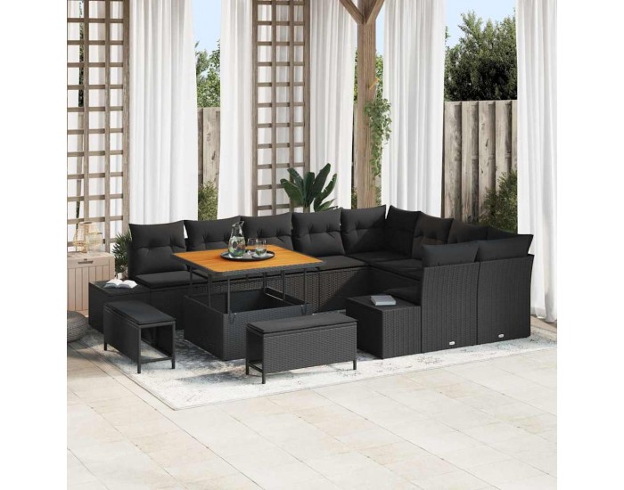 Sonata H Градински Софа Комплект 12 pcs Черно 100 x 100 x 71 cm