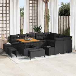 Sonata H Градински Софа Комплект 12 pcs Черно 100 x 100 x 71 cm - Canapele și bănci de grădină