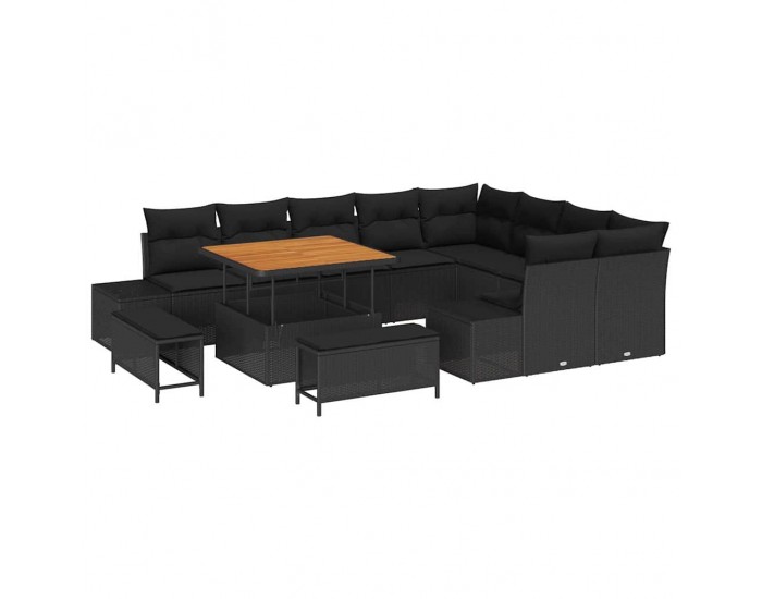 Sonata H Градински Софа Комплект 12 pcs Черно 100 x 100 x 71 cm