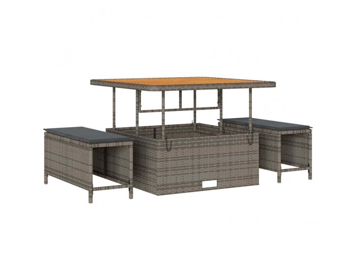 Sonata H Градински Софа Комплект 12 pcs Светло сиво и тъмно сиво