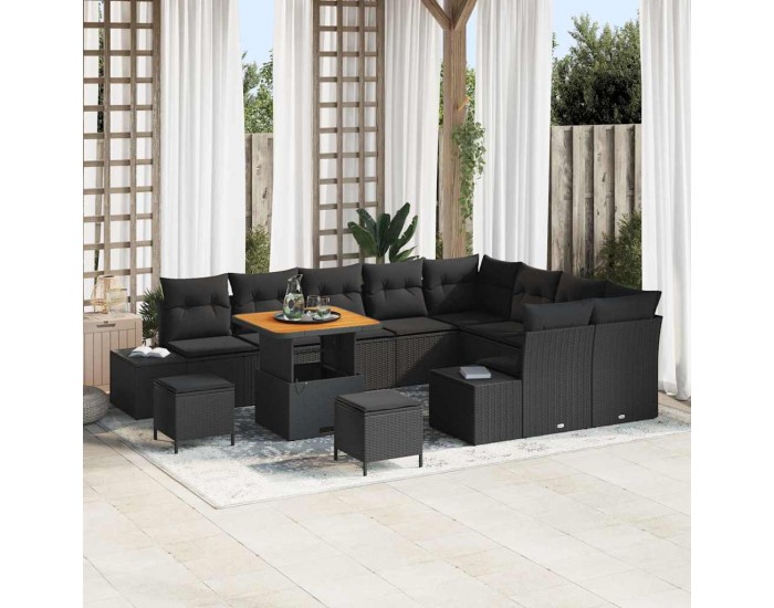 Sonata H Градински Софа Комплект 12 pcs Черно 80 x 80 x 71 cm