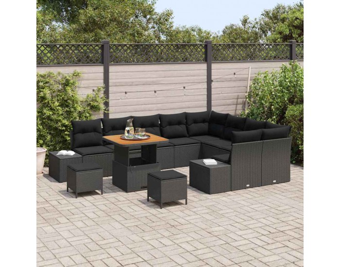 Sonata H Градински Софа Комплект 12 pcs Черно 80 x 80 x 71 cm