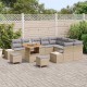Sonata H Градински Софа Комплект с възглавница 12 pcs Бежов и Светло Сив