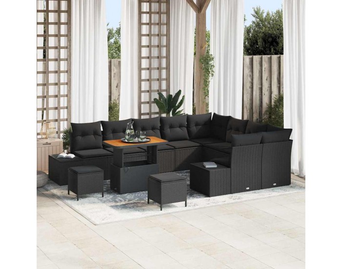Sonata H Градински Софа Комплект 12 pcs Черно 90 x 55 x 71 cm