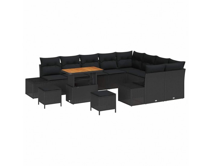 Sonata H Градински Софа Комплект 12 pcs Черно 90 x 55 x 71 cm