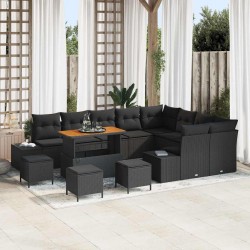 Sonata H Градински Софа Комплект 12 pcs Черно 110 x 55 x 71 см - Canapele și bănci de grădină