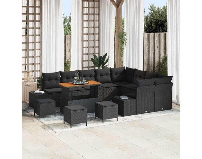 Sonata H Градински Софа Комплект 12 pcs Черно 110 x 55 x 71 см