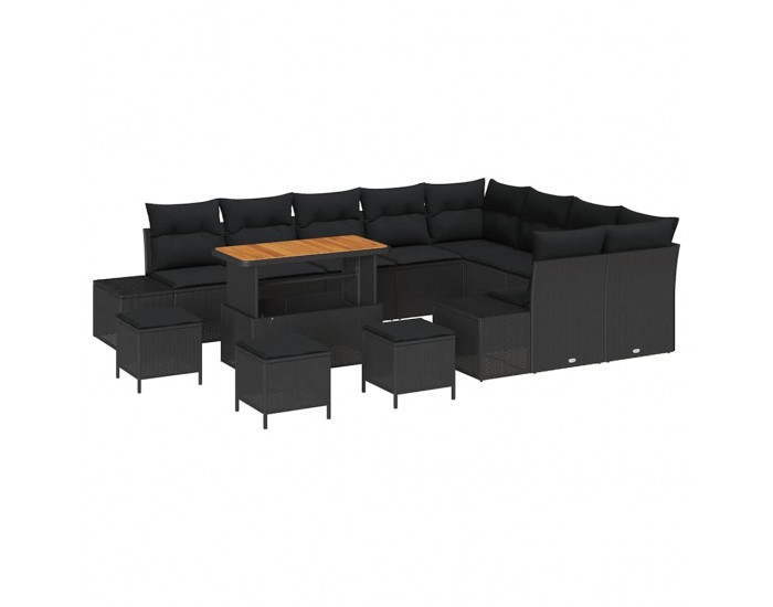 Sonata H Градински Софа Комплект 12 pcs Черно 110 x 55 x 71 см
