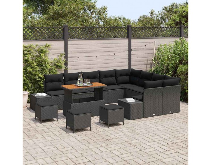 Sonata H Градински Софа Комплект 12 pcs Черно 110 x 55 x 71 см