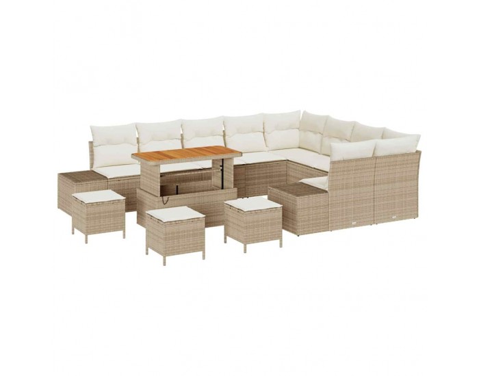 Sonata H Градински Софа Комплект 12 pcs Бежов и кремав 110 x 55 x 71 см