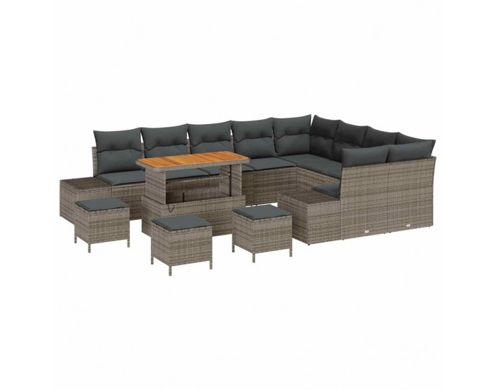 Sonata H Градински Софа Комплект 12 pcs Светло сиво и тъмно сиво