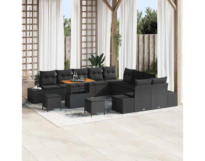 Sonata H Градински Софа Комплект 13 pcs Черно 90 x 55 x 71 cm