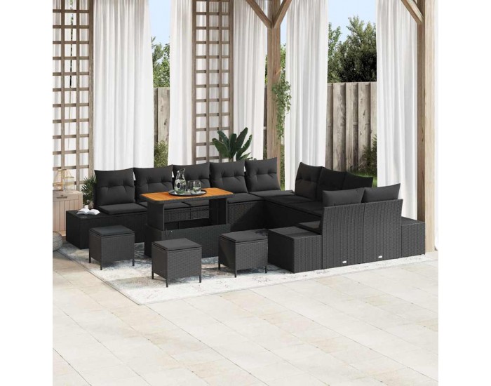 Sonata H Градински Софа Комплект 13 pcs Черно 110 x 55 x 71 см