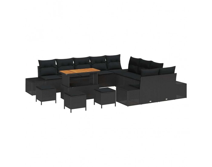 Sonata H Градински Софа Комплект 13 pcs Черно 110 x 55 x 71 см