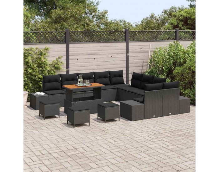 Sonata H Градински Софа Комплект 13 pcs Черно 110 x 55 x 71 см