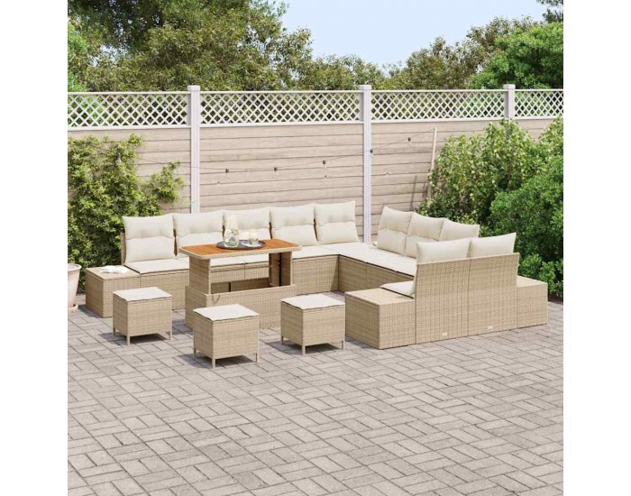 Sonata H Градински Софа Комплект 13 pcs Бежов и кремав 110 x 55 x 71 см