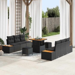 Sonata H Градински Софа Комплект 9 pcs Черно 80 x 80 x 71 cm - Canapele și bănci de grădină
