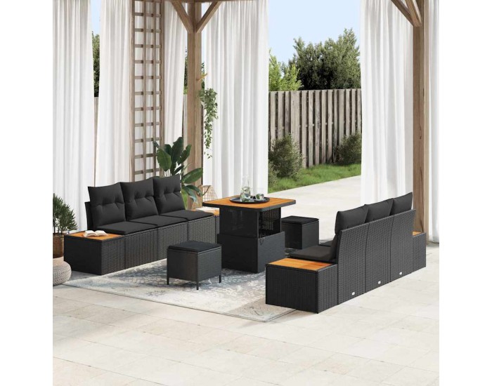 Sonata H Градински Софа Комплект 9 pcs Черно 80 x 80 x 71 cm