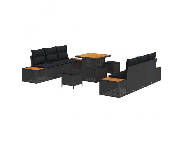 Sonata H Градински Софа Комплект 9 pcs Черно 80 x 80 x 71 cm